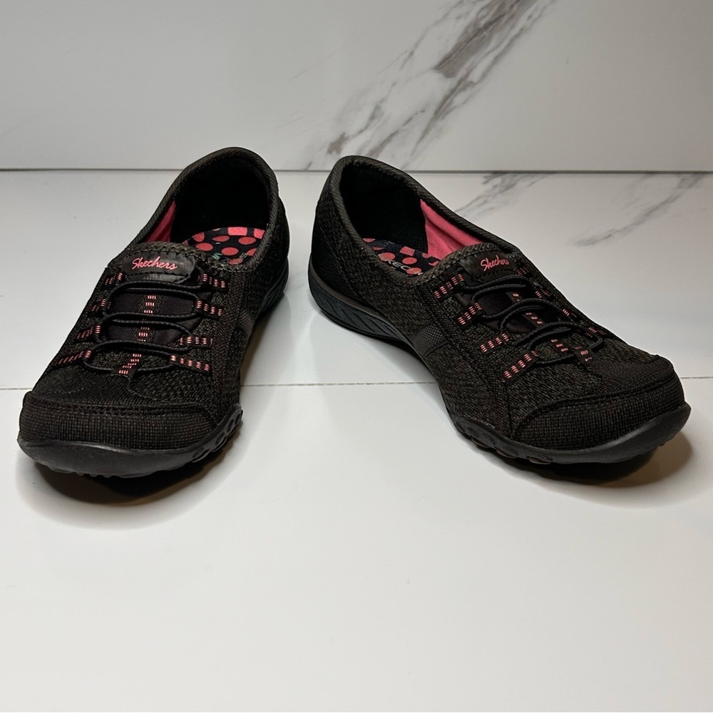 Skechers Memory Foam Black and Pink Casual Shoes Size 6.5 - Picture 3 of 8